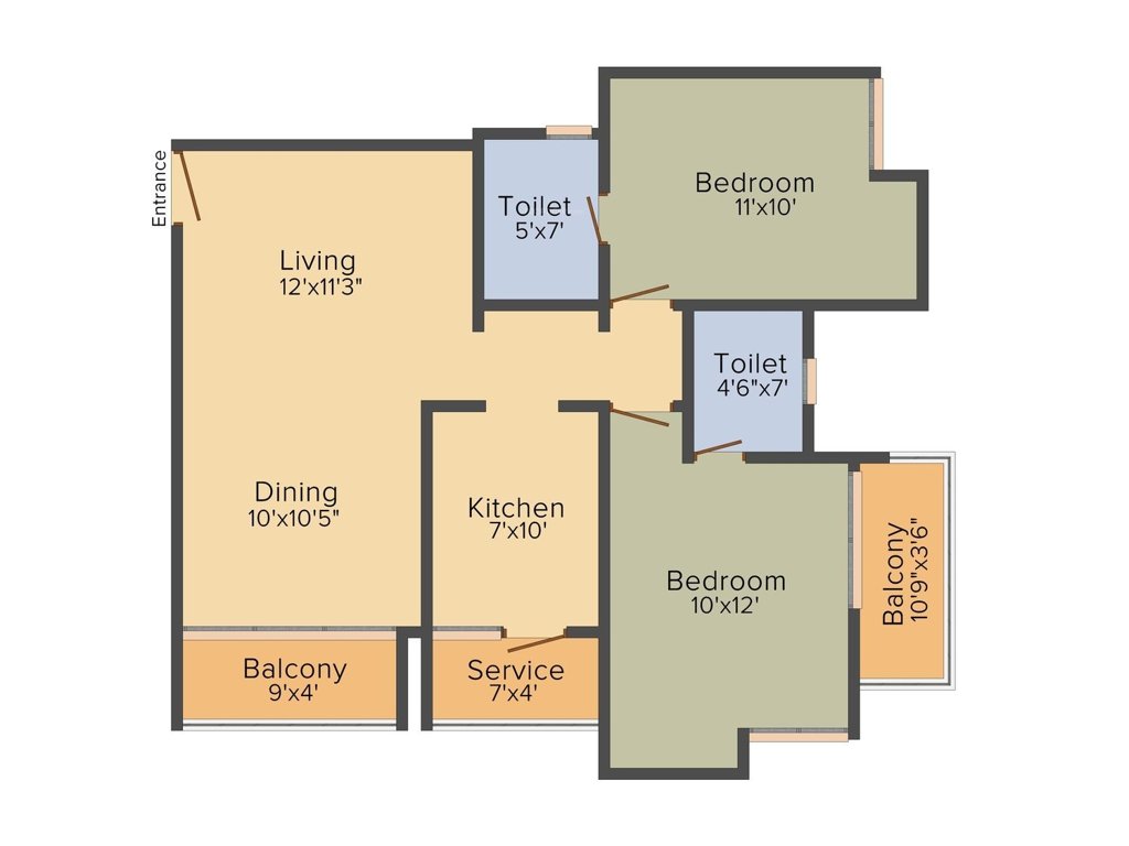 Prince Highlands (2BHK+2T (1150 sq ft) 1150 sq ft)