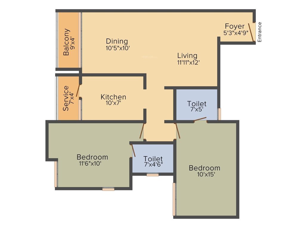 Prince Highlands (2BHK+2T (1210 sq ft) 1210 sq ft)