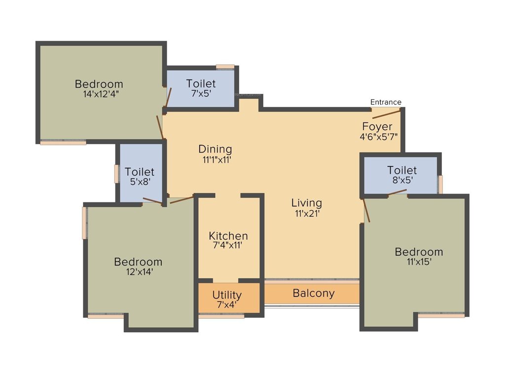 Prince Highlands (3BHK+3T (1740 sq ft) 1740 sq ft)