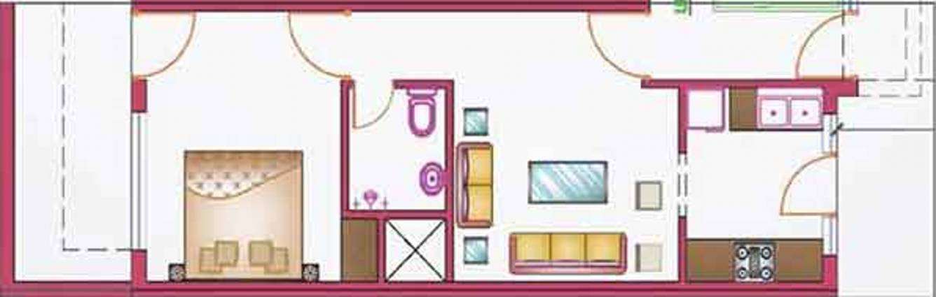 Bee Gee Aastha City (1BHK+1T (702 sq ft) 702 sq ft) Bee Gee Aastha City (1BHK+1T (702 sq ft) 702 sq ft)