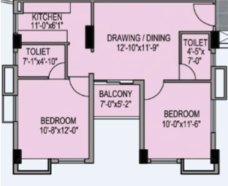 Srijan Eternis (2BHK+2T (872 sq ft) 872 sq ft)