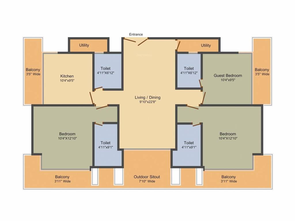 Crescent Aria (3BHK (1417 sq ft) 1417 sq ft) Crescent Aria (3BHK (1417 sq ft) 1417 sq ft)
