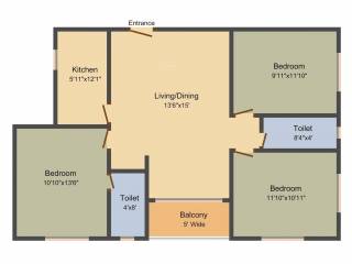 Ganges Puja Ganges (3BHK (1225 sq ft) 1225 sq ft) Ganges Puja Ganges (3BHK (1225 sq ft) 1225 sq ft)