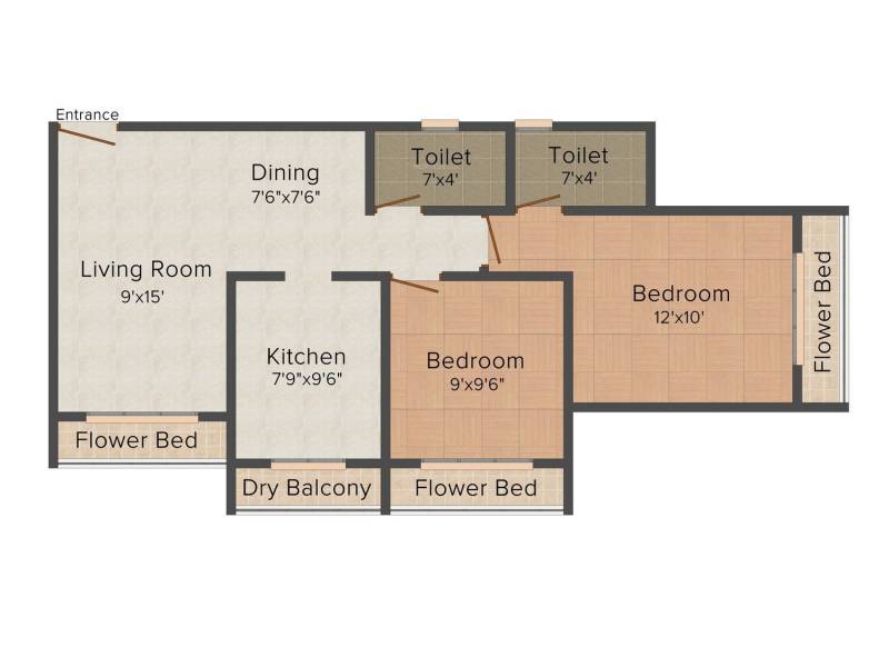 Agarwal Solitaire (2BHK+2T (920 sq ft) 920 sq ft)