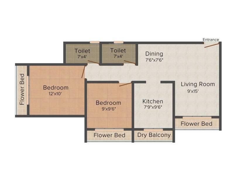 Agarwal Solitaire (2BHK+2T (940 sq ft) 940 sq ft)