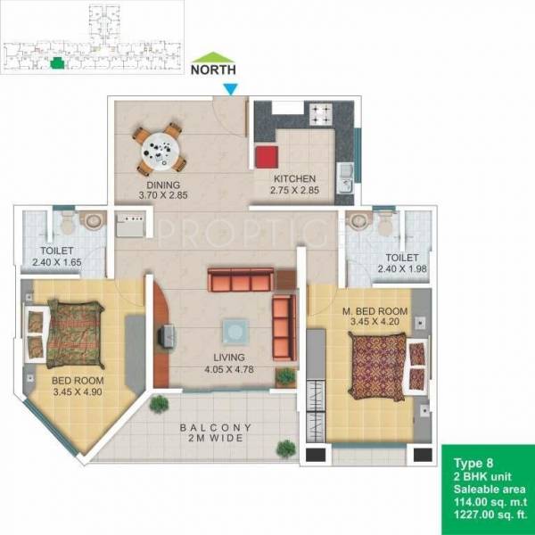 Geras Astoria (2BHK+2T (1,227 sq ft) 1227 sq ft)