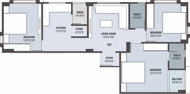 G B Nilesh Apartment (3BHK+2T (794.59 sq ft) 794.59 sq ft)