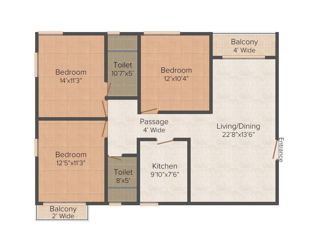 Forum Pravesh (3BHK+1T (1458 sq ft) 1458 sq ft)