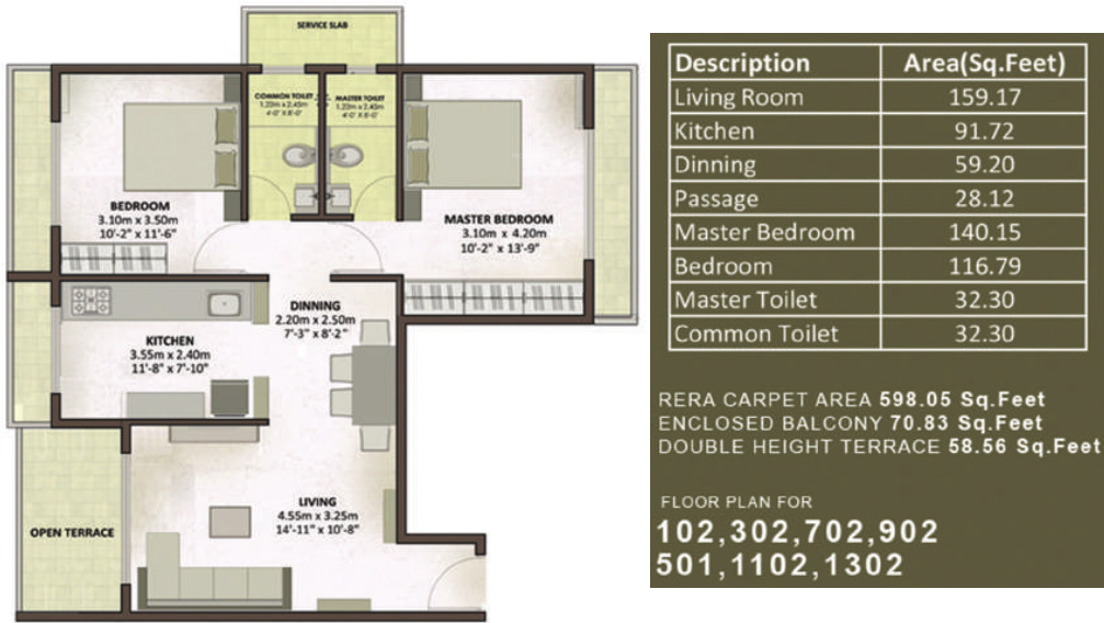 Pacific Flora (2BHK+2T (598.05 sq ft) 598.05 sq ft) Pacific Flora (2BHK+2T (598.05 sq ft) 598.05 sq ft)