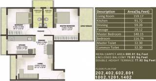 Pacific Flora (2BHK+2T (598.91 sq ft) 598.91 sq ft)