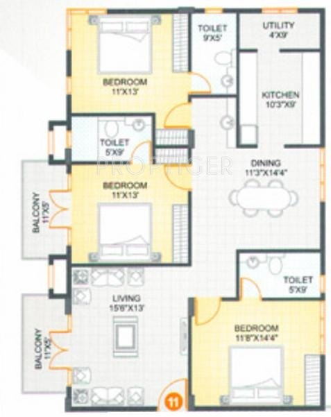 Pegasus Heritage Plaza (3BHK+3T (1,750 sq ft) 1750 sq ft)
