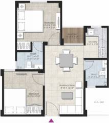 Unique Garden City (2BHK+2T (431.96 sq ft) 431.96 sq ft)