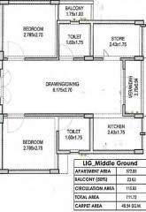 Namoh Palash (2BHK+2T (500.95 sq ft) 500.95 sq ft)