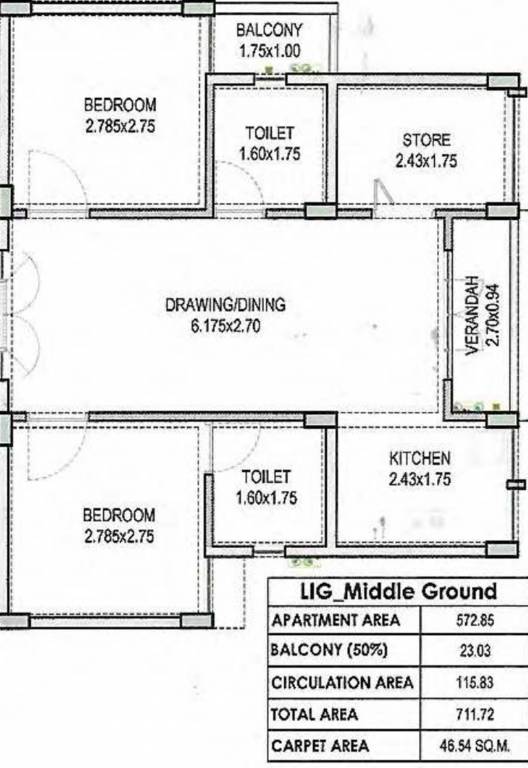 Namoh Palash (2BHK+2T (500.95 sq ft) 500.95 sq ft)