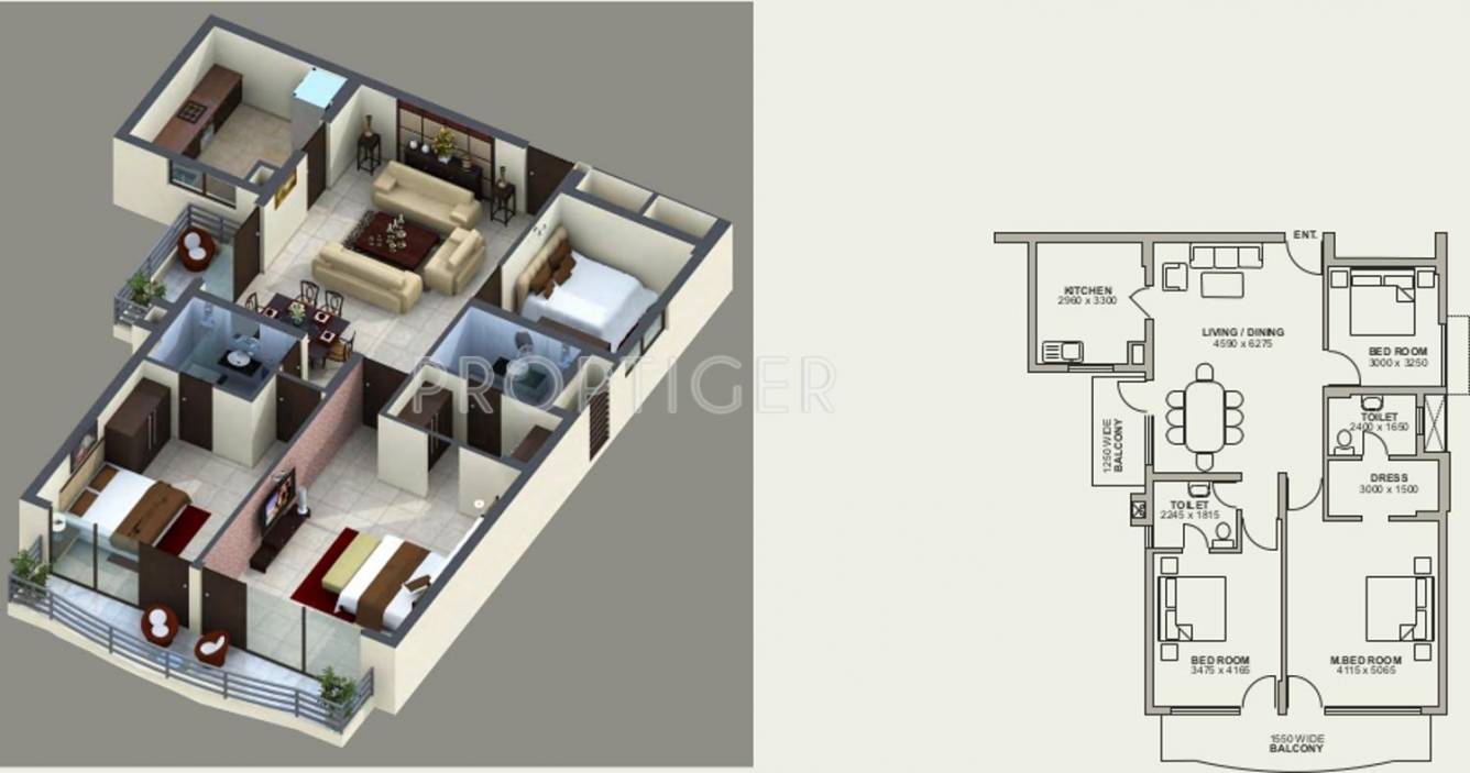 NBCC Green View (3BHK+3T (1,630 sq ft) 1630 sq ft)
