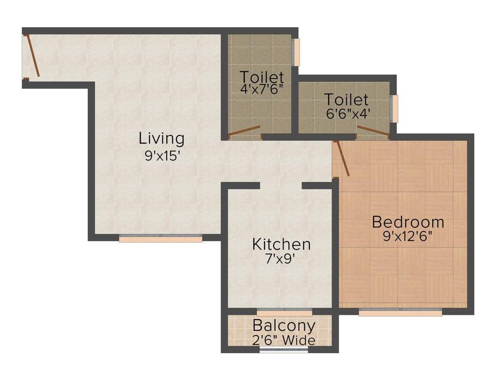 Mirchandani Shalimar Swayam (1BHK+2T (610 sq ft) 610 sq ft)