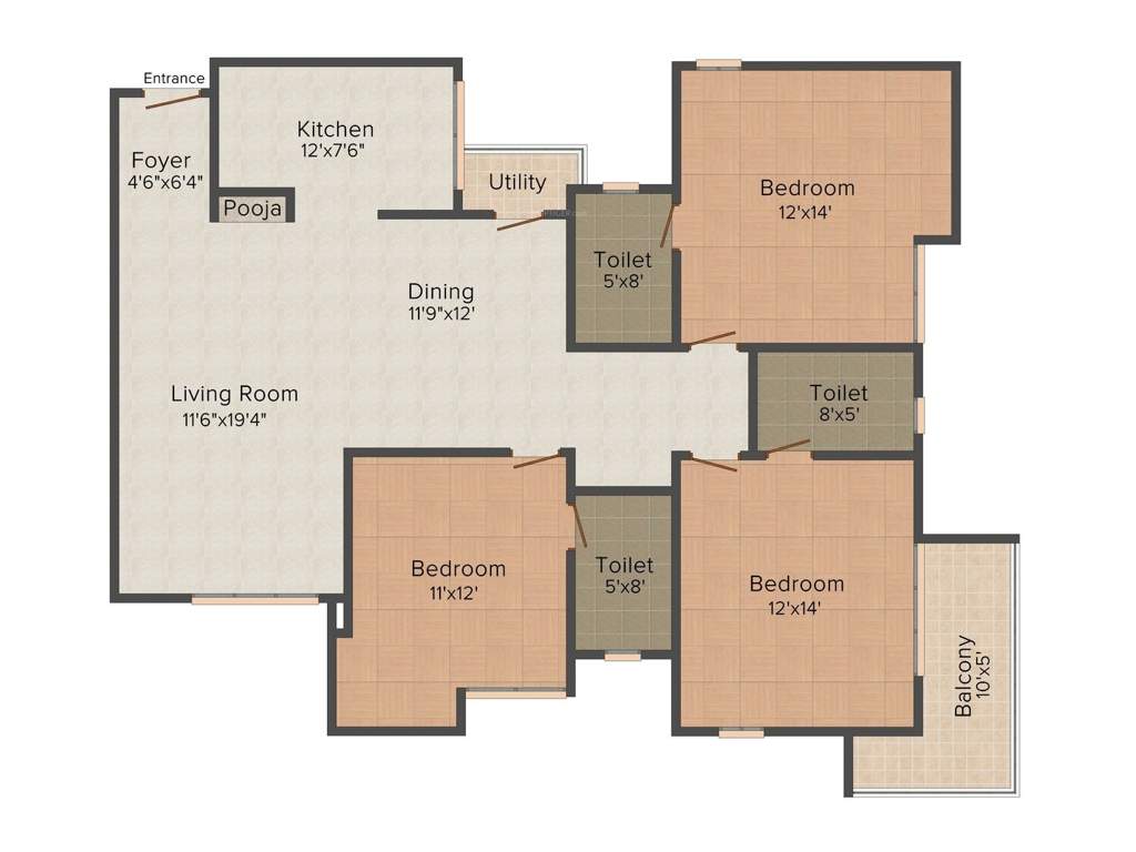 Appaswamy Greensville (3BHK+3T (1828 sq ft) 1828 sq ft)