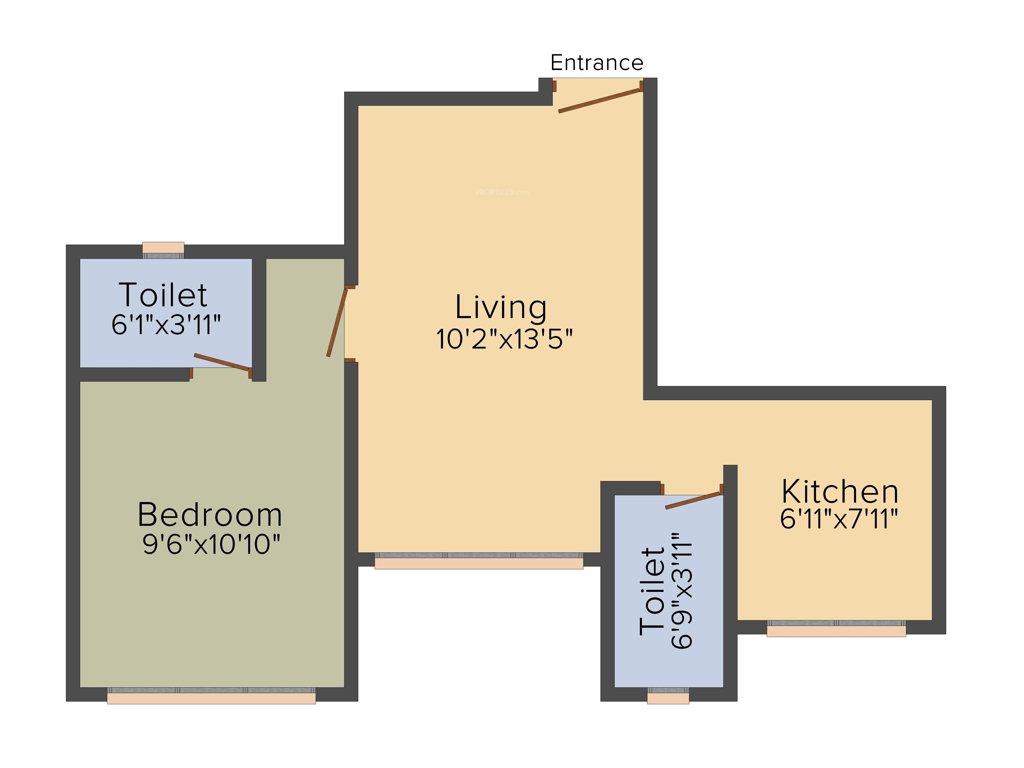 Hirani Skyview Castle (1BHK+1T (390 sq ft) 390 sq ft)