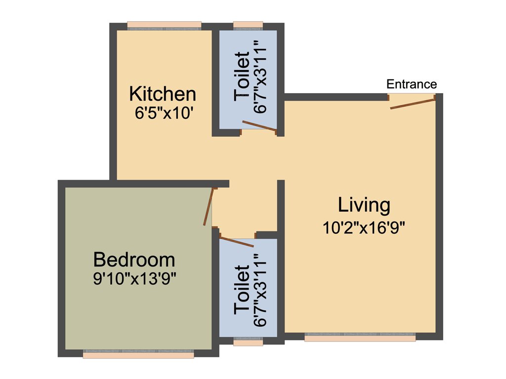 Hirani Skyview Castle (1BHK+1T (459 sq ft) 459 sq ft)