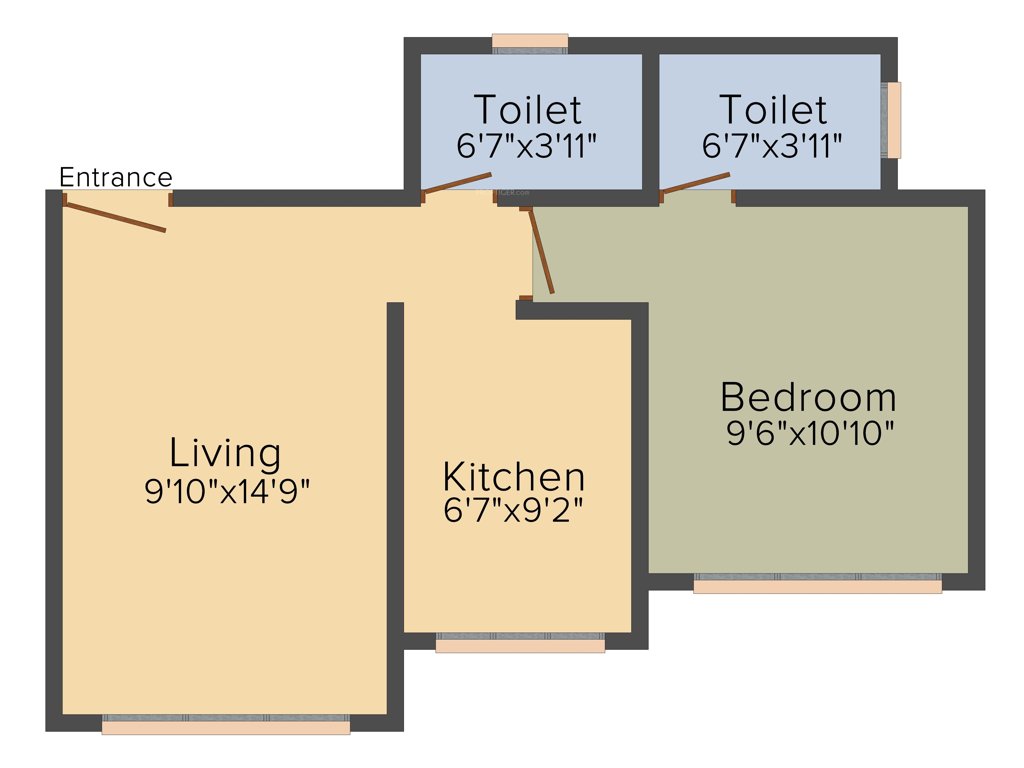 Hirani Skyview Castle (1BHK+1T (389 sq ft) 389 sq ft)