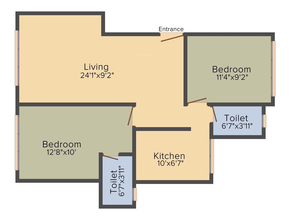 Hirani Skyview Castle (2BHK+2T (673 sq ft) 673 sq ft)