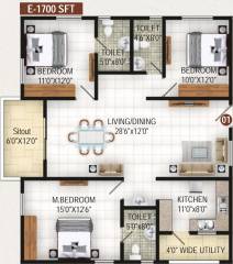 Arsis Developers Green Hills (3BHK+3T (1,700 sq ft) 1700 sq ft)