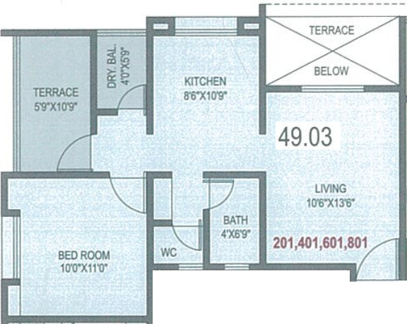 Abhijeet Acropolis (1BHK+1T (527.75 sq ft) 527.75 sq ft)