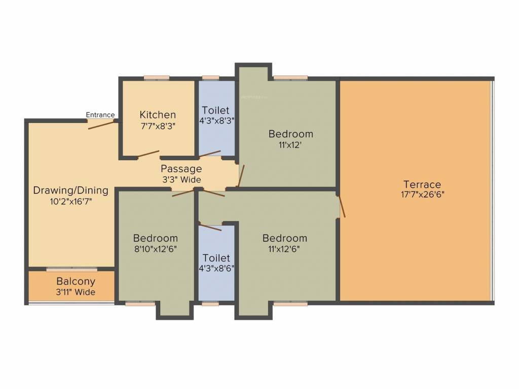 BCT Sonar Sansar (3BHK+3T (1,472 sq ft) 1472 sq ft)