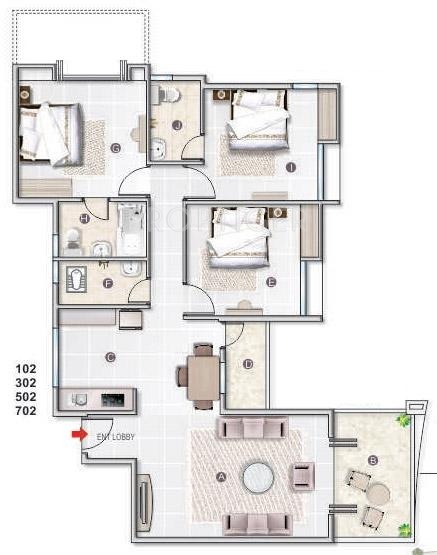 Karda Hari Om Residency (3BHK+3T (1,175 sq ft) 1175 sq ft)