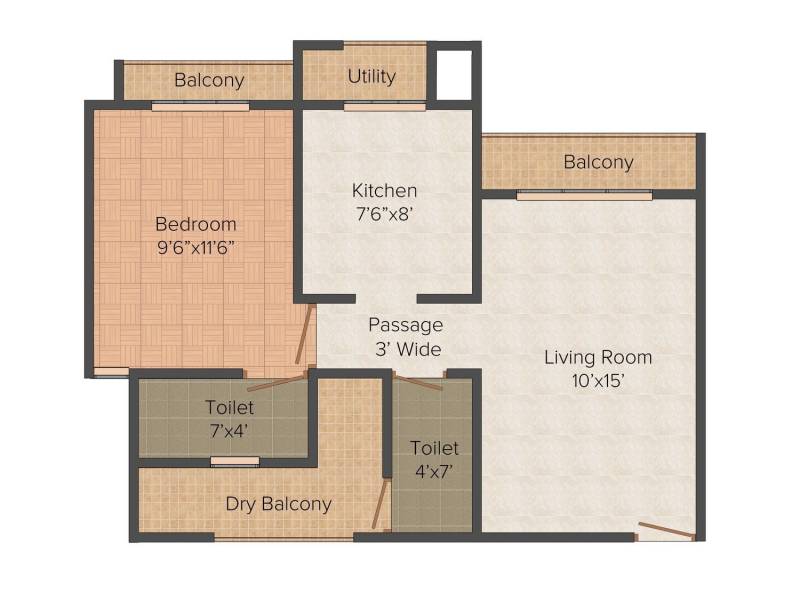 Vihang Valley (1BHK+2T (650 sq ft) 650 sq ft)