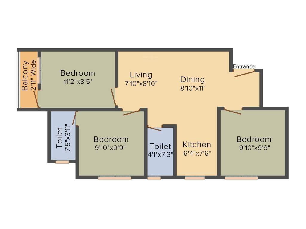 Swagat Skyline (3BHK (972 sq ft) 972 sq ft)