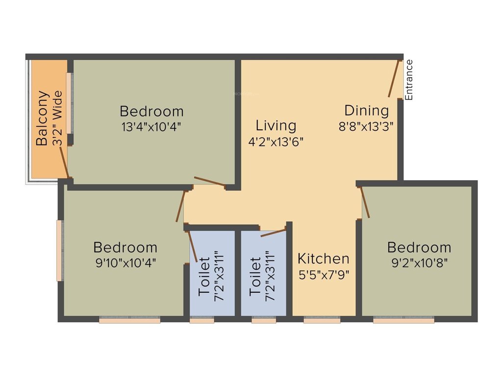 Swagat Skyline (3BHK (1018 sq ft) 1018 sq ft)