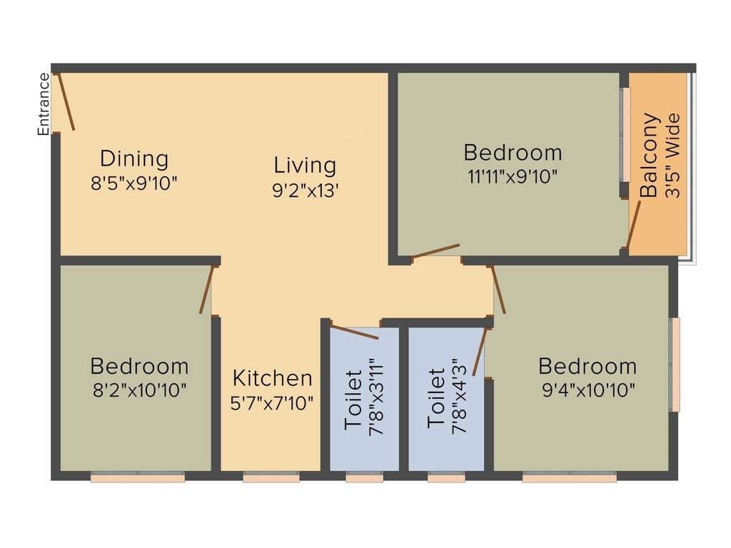 Swagat Skyline (3BHK+2T (1060 sq ft) 1060 sq ft)