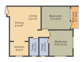 Swagat Skyline (2BHK (892 sq ft) 892 sq ft) Swagat Skyline (2BHK (892 sq ft) 892 sq ft)