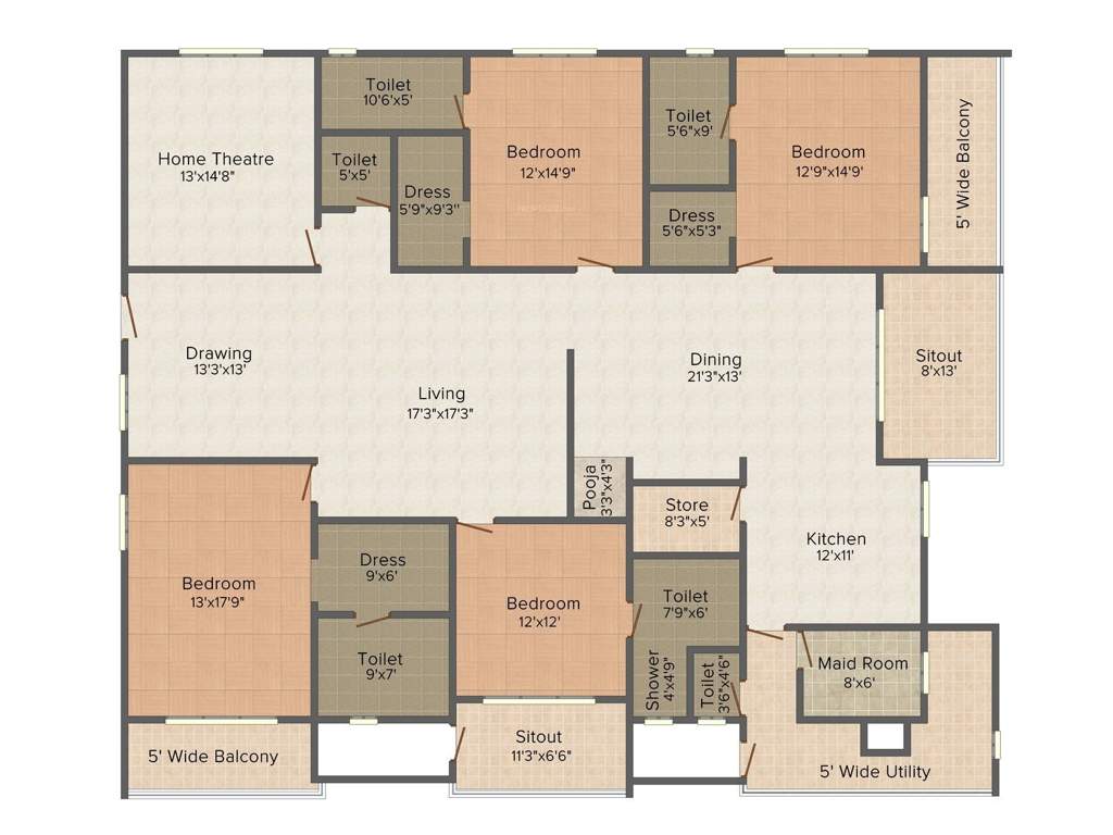 DSR Fortune Prime (4BHK+5T (3800 sq ft) 3800 sq ft)