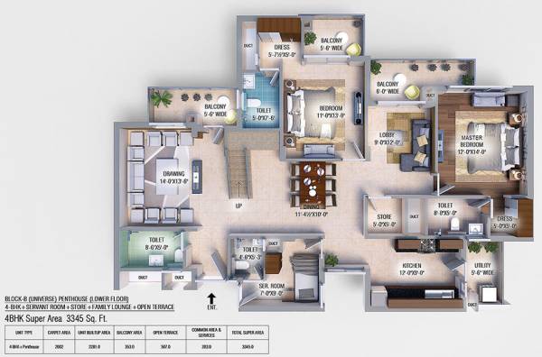 GBP Athens II (4BHK+4T (2,001.98 sq ft) + Servant Room 2001.98 sq ft)