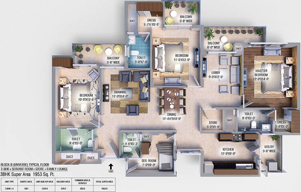 GBP Athens II (3BHK+3T (1,360.56 sq ft) 1360.56 sq ft)