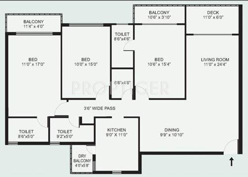 Mirchandani Premium Towers (3BHK+3T (1,970 sq ft) 1970 sq ft) Mirchandani Premium Towers (3BHK+3T (1,970 sq ft) 1970 sq ft)