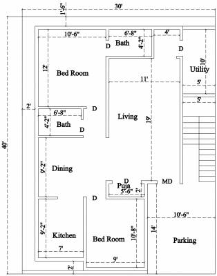 Dolphin Independent House (2BHK+2T (1,000 sq ft) 1000 sq ft)