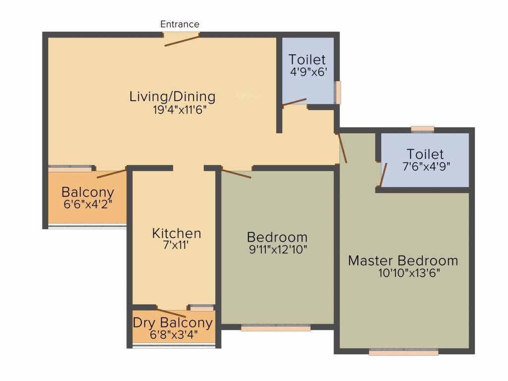 Ankur Palm Springs (2BHK (1014 sq ft) 1014 sq ft)
