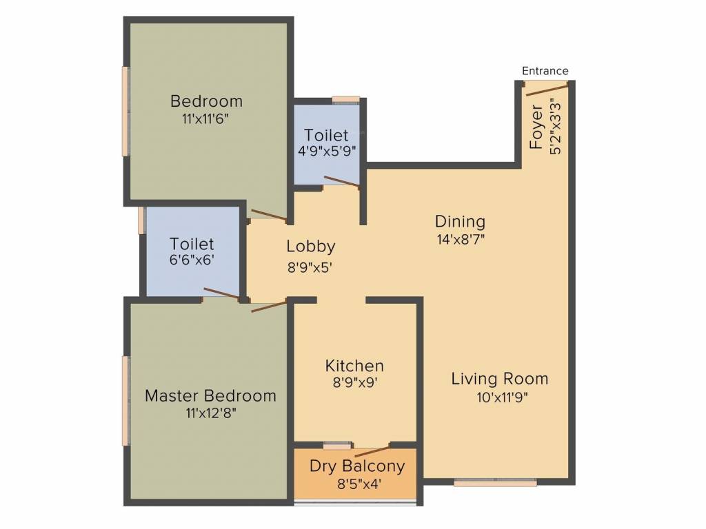 Ankur Palm Springs (2BHK (1041 sq ft) 1041 sq ft)