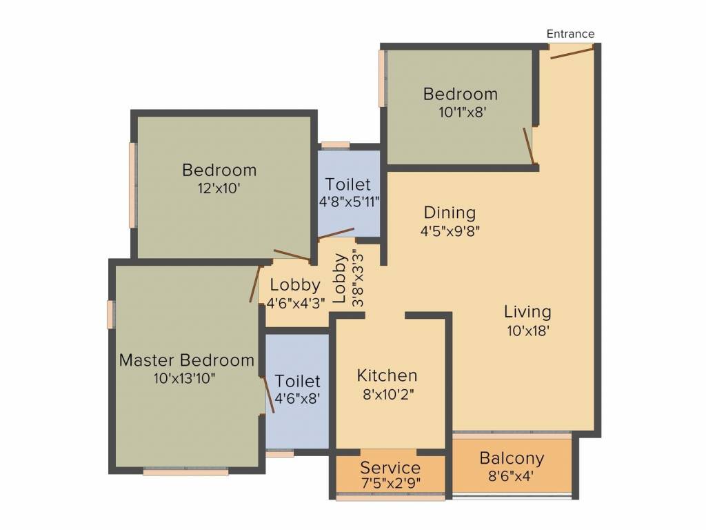 Ankur Palm Springs (2BHK (1127 sq ft) 1127 sq ft)