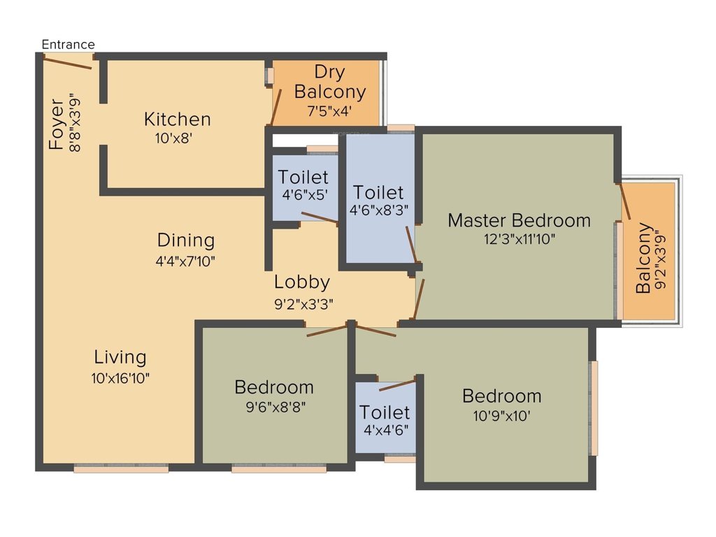 Ankur Palm Springs (2BHK (1178 sq ft) 1178 sq ft)