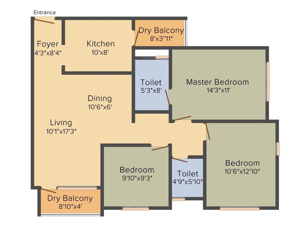 Ankur Palm Springs (2BHK (1248 sq ft) 1248 sq ft)