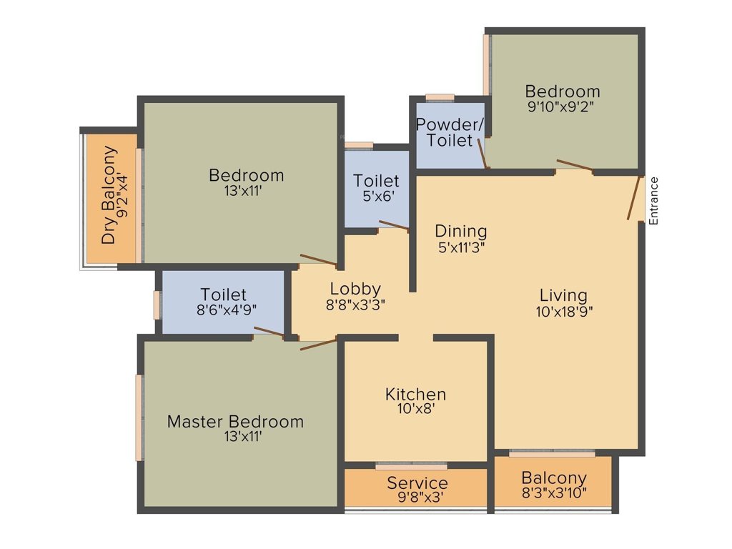 Ankur Palm Springs (2BHK (1292 sq ft) 1292 sq ft)