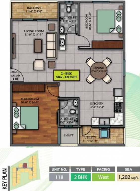 Sri Dwaraka Sai Balaji Residency (2BHK+2T (1,202 sq ft) 1202 sq ft)