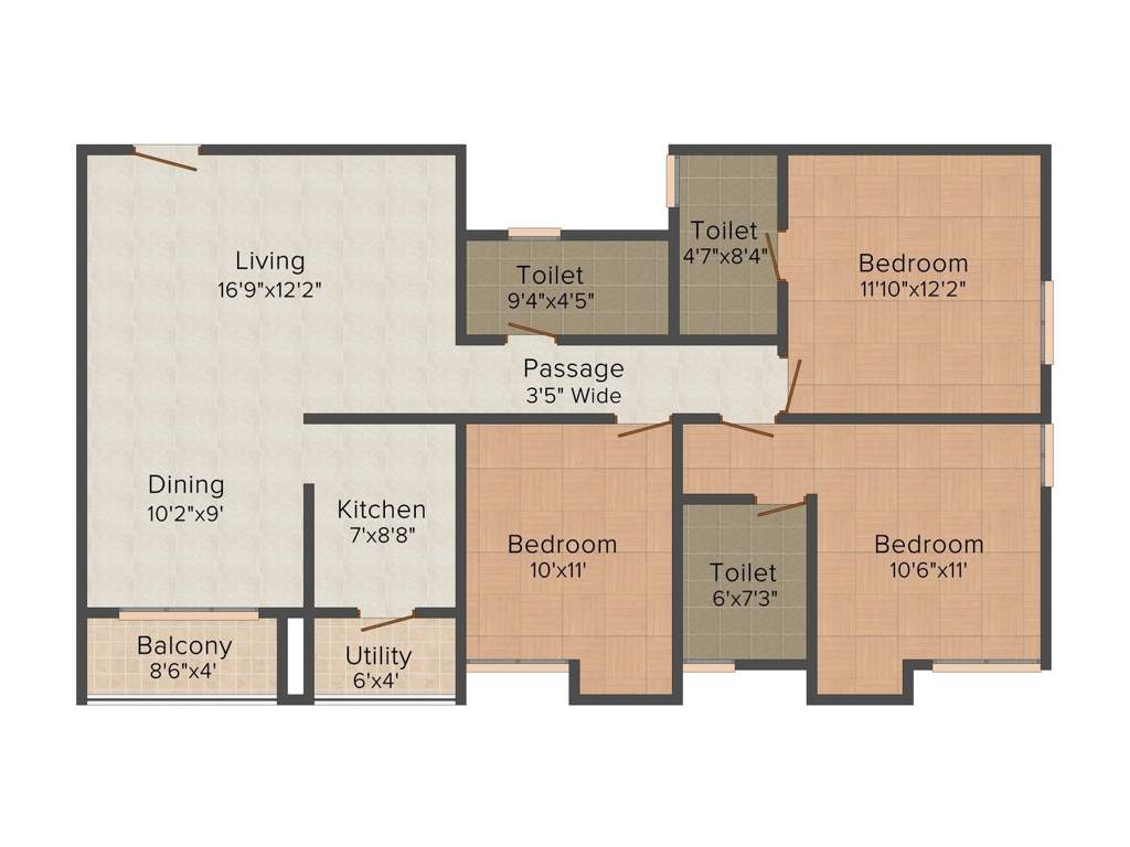 Space Kshitij (3BHK+3T (1515 sq ft) 1515 sq ft)
