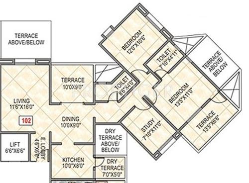 Yash Oakwood Hills (2BHK+2T (1,320 sq ft) Study Room 1320 sq ft) Yash Oakwood Hills (2BHK+2T (1,320 sq ft) Study Room 1320 sq ft)