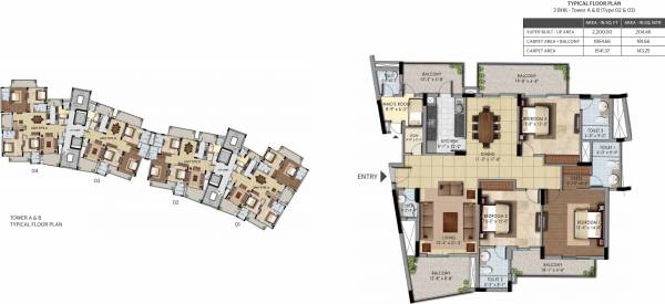 Shalimar Belvedere Court Phase 1 (3BHK+4T (1,541.93 sq ft) + Servant Room 1541.93 sq ft)