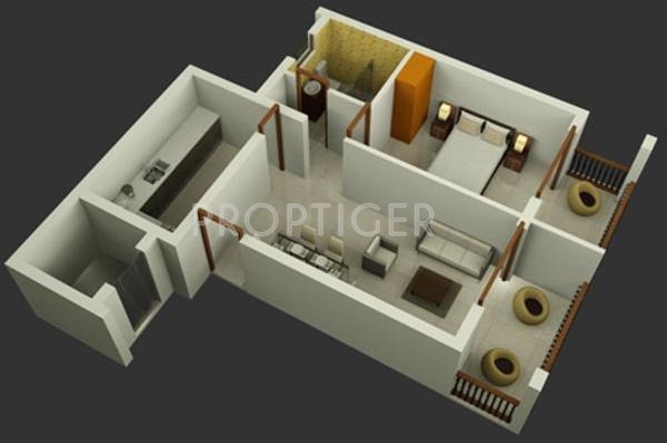 B and F Magnolia (1BHK+1T (720 sq ft) 720 sq ft)